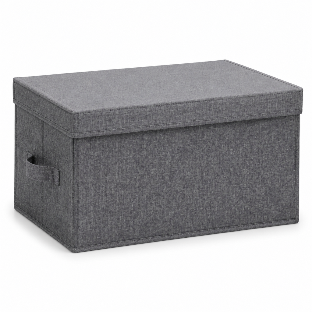 Foldable Fabric Storage Box Large Home Organizer Grey | Wholeds