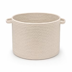 Cotton Rope Storage Basket Medium Home Organizer Beige | Wholeds