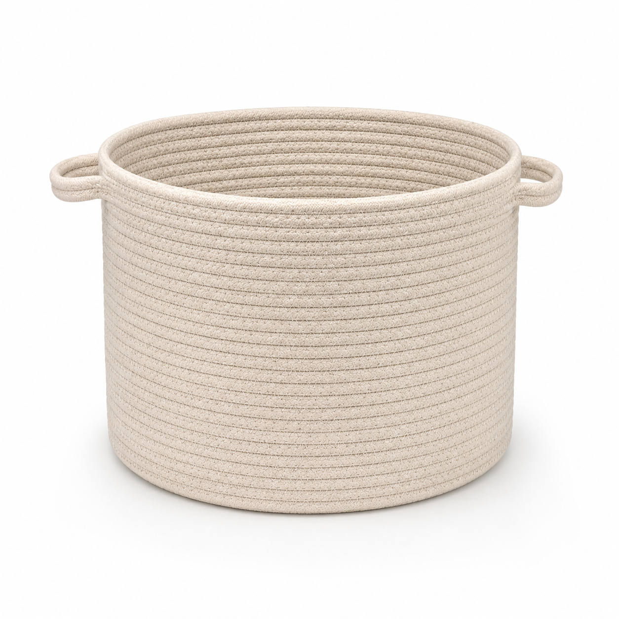 Cotton Rope Storage Basket Medium Home Organizer Beige | Wholeds