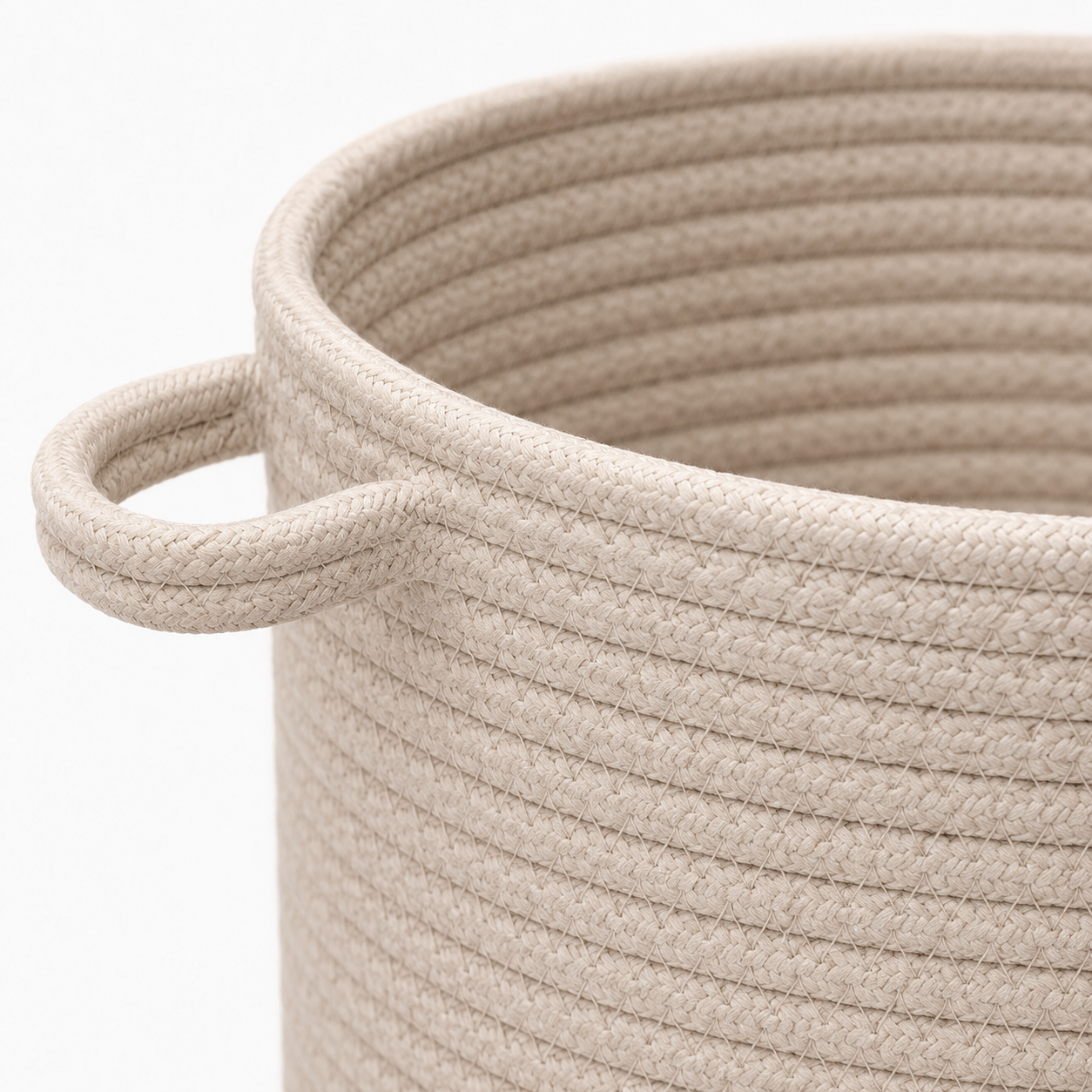 Cotton Rope Storage Basket Medium Home Organizer Beige | Wholeds - Image 3