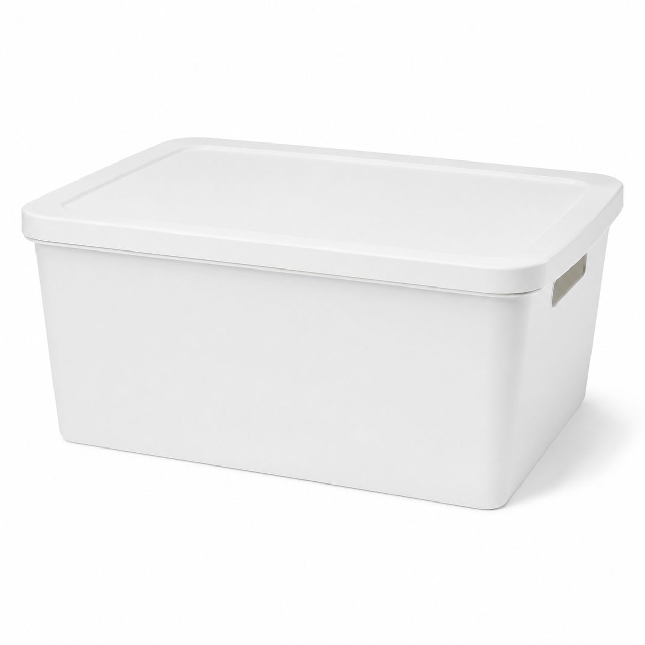 Lidded Storage Box Plastic Home Organizer 15L White | Wholeds